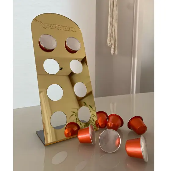 Porta 8 Cápsulas Acrílico Café Vertical - Dolce Gusto, Nespresso Três Corações