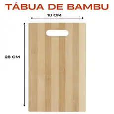 Tábua de Corte em Bambu 28x18cm – Ecológica, Resistente e com Alça