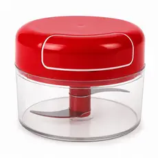 Triturador Manual de Alimentos 200ml 2 Lâminas Mini Processador Cortador de Cebola Alho Temperos Legumes Frutas