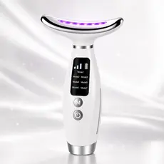 Massageador Facial Beauty para Rosto e Pescoço 7 Modos EMS com 3 Intensidades, Recarregável USB-C e Display LED