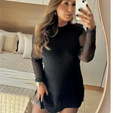 Max Colete Tricot Fenda Lateral Vest Leg Pullover Tricô Moda Inverno 2026