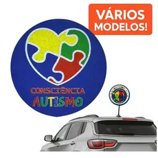 Ponteira Enfeite Antena Coração Simbolismo Autismo - Espectro Autista - Azul - Carro e Moto