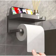 Suporte Porta Papel Higiênico Parede Adesivo Prateleira Celular Lenço Umedecido Organizador Lion
