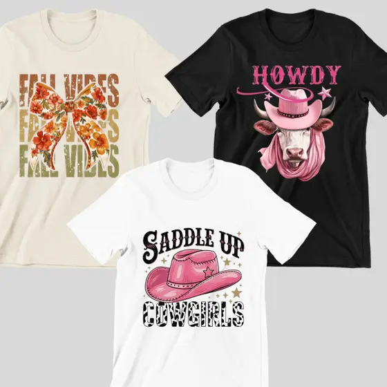 kit 3 camisetas kit t-shirt camiseta feminina camiseta country camiseta 100% algodão kit camiseta