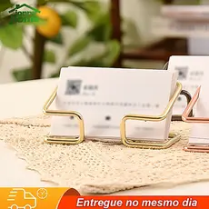 porta-cartões de visita linear - dourado  armazenamento de mesa, presente de escritório