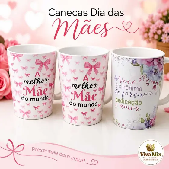 Caneca Dia das Mães 450ml Personalizada Presente para Mãe Plástico Resistente Amor Casa Organização