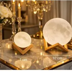 Luminária Lua Cheia 3D 10cm Abajur Decoração de Ambientes Decoração Escritório Iluminação Elegante para os Ambientes Cas