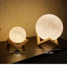 Luminária Lua Cheia 3D 10cm Decoração Aconchegante para Quarto Sala e Escritório