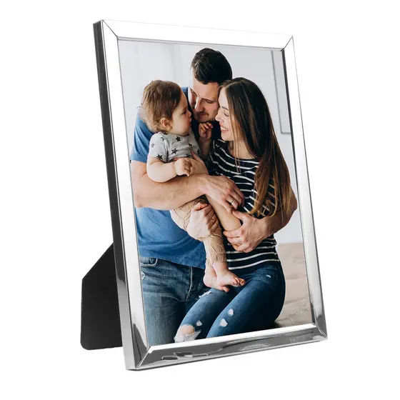 Porta Retrato Foto 15x20 Prata Luxo Metal Fino - Clássico