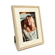 Porta Retrato 10x15 Moldura Dupla Com Paspatur Em Linho