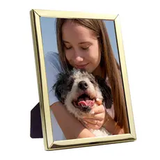 Porta Retrato 10x15, 15x20 ou 20x25 Prata, Dourado ou Rosé Gold Bronze Moldura em Metal com Vidro