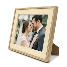 Porta Retrato 15X20 em MDF Moldura Dupla Estilo Linho Bege - Quadro para Fotos