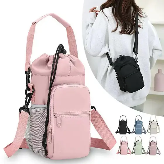 Bolsa porta-garrafas de água compatível com copo Stanley 40oz 1134ml para celular chaveiro com alça de ombro ajustável