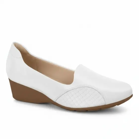 Sapato Modare Feminino Conforto Napa Branco Casual