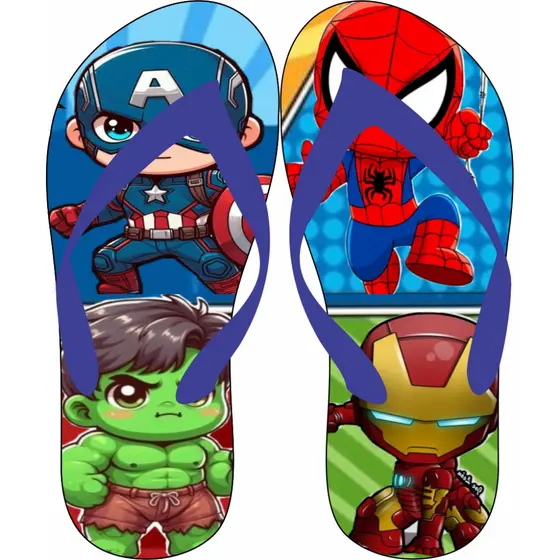 CHINELO ESTAMPADO MENINOS HERÓIS.