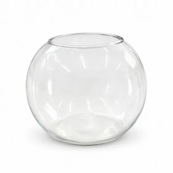 Vaso de Vidro Redondo Transparente Decorativo para Arranjos, Flores, Terrário, Mesa Posta e Decoração de Ambientes