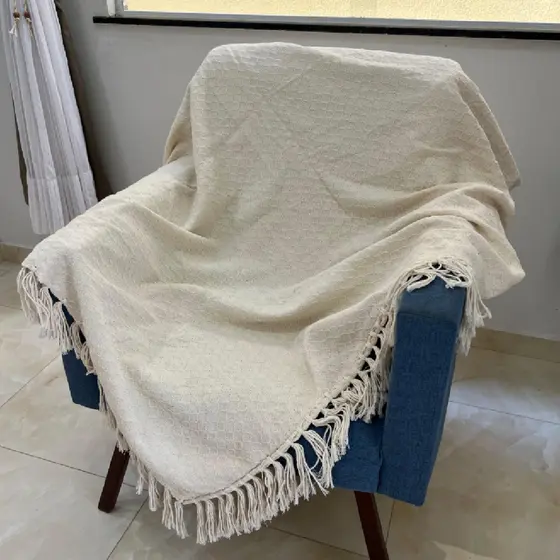 Manta Xale Para Sofá Luxo 1,60x1,60 Decorativa Protetora Tear