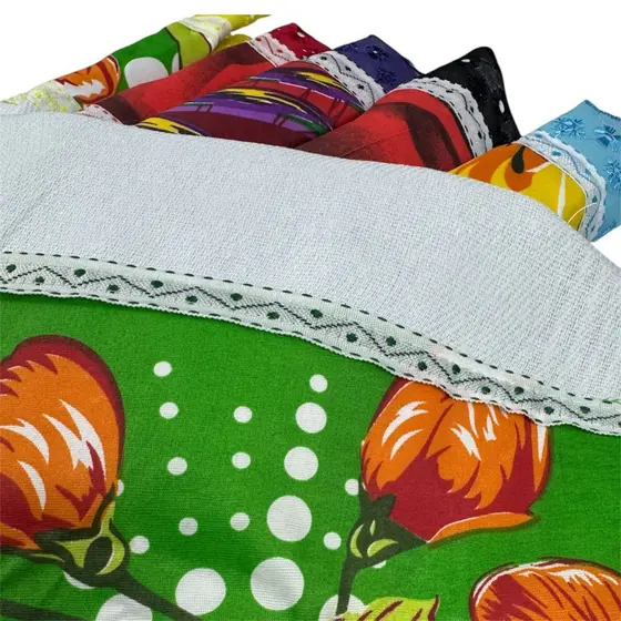Pano de Prato Semaninha 6 unidades 45x75cm Com Estampa Costurada Bolsa com Alça