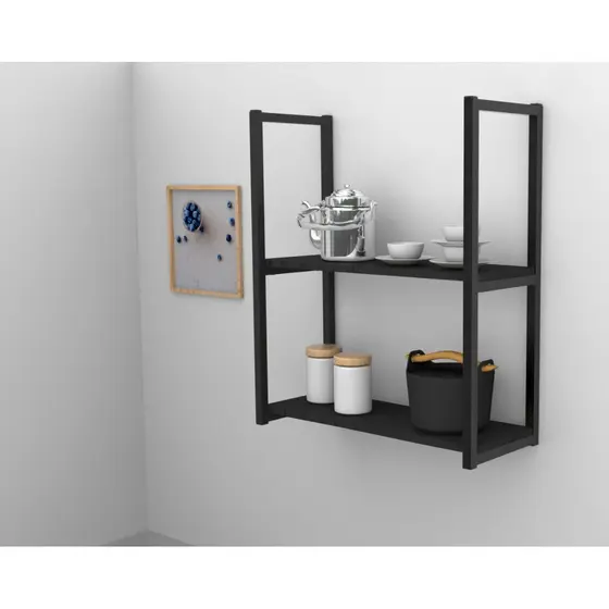 Prateleira Industrial Preta 02 Prateleiras 60X20 Brasforma Pip1-6020