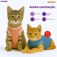 Roupa Castração Protetora para Gatos pós cirúrgica macho e fêmea - Tamanho 1 ao 10