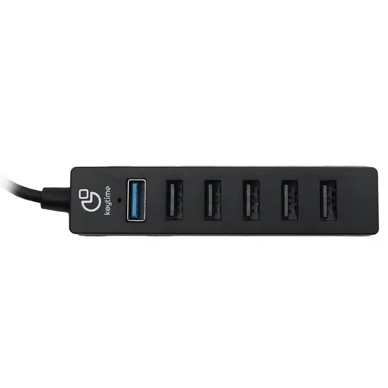 Adaptador USB 7 em 1 Keytime Data Port 6 USB 2.0 + 1 USB 3.0 Velocidade Turbo
