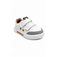 Molekinho Tênis Infantil Branco Cinza Ajuste Velcro