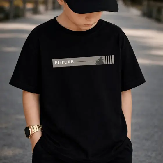 Camiseta Infantil e Juvenil Estampada Future Linha 100% Algodão Premium Criança Personalizada Unissex Blusa Camisa