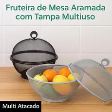 Fruteira de  Mesa Cesta de Frutas de Mesa  Aramada Redonda Multiuso