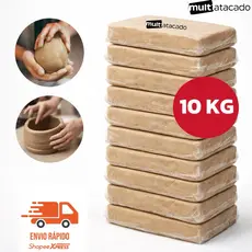 até 10 Argila Escolar Natural Modelar 1kg Escultura Artesanato Vaso Argila de Modelar para Arranjos Florais ARGILA