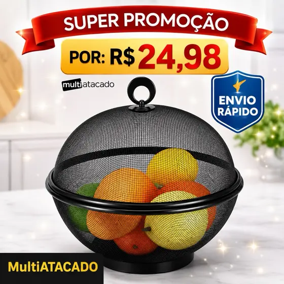 Fruteira De Mesa Telada Branca