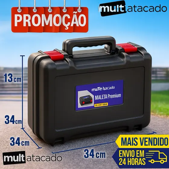 Caixa de Ferramentas Grande Reforçada Fecho Metal 18.3" Maleta Ferramentas Pesca caixa de ferramenta