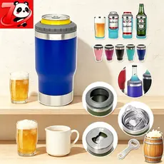Copo Térmico Aço Inox Porta Bebida Latinha Conserva Gelado Drink isolada  2Tampa420 ml