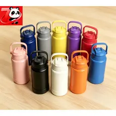 Garrafa Térmica Aço Inox copo duplo para bebe Com Canudo+ Base da Mesma Cor 1000ml/800ml/600ml/350ml