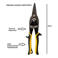 Tesoura Aviação Corte Reto Para Chapa Funileiro Calheiro