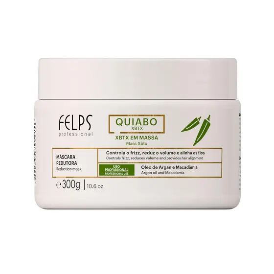 Máscara Redutora Quiabo XBTX Antifrizz Felps Professional - 300g