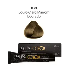 Coloração Profissional  Felps Color Louro Claro Marrom Dourado 8.73 - 60g