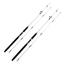 Kit 2 Vara Molinete 1,8Mts 20 Lbs Pesca Fibra Vidro 2 Partes