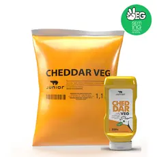 Cheddar Vegano Pouch 1.1kg Junior Molho Cremoso Gourmet Vegano Natural Cruelty Free Bag Sanduíches