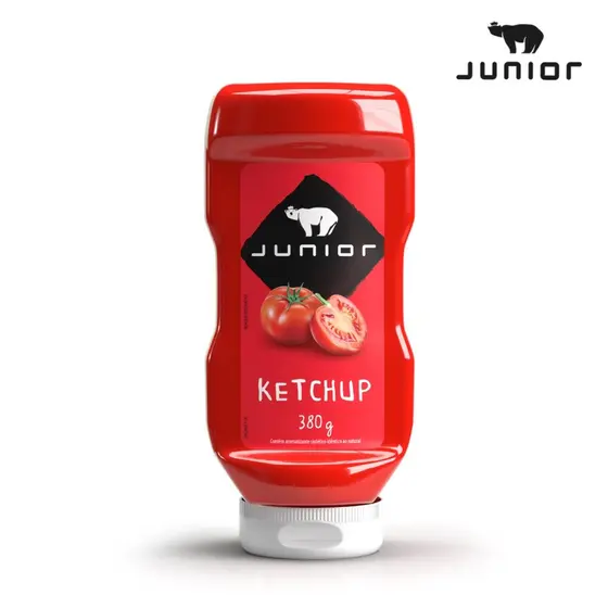 Ketchup Tradicional Gourmet Cremoso 380g Junior Frasco Food Service Molho Lanches Fritas Snacks