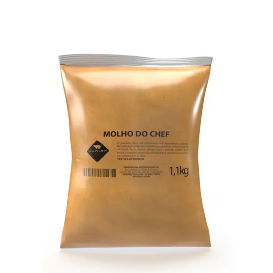 Molho do Chef Gourmet Cremoso Junior 1.1Kg Pouch Lanches Fritas Snacks Lanchonete Restaurante