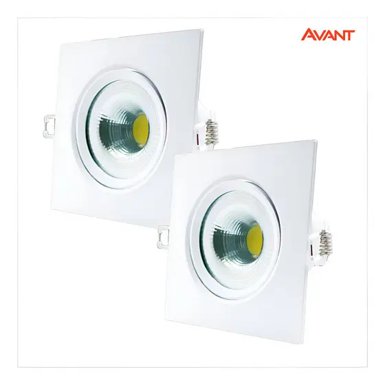 Kit 2 Spot Led 5w Embutir Quadrado Avant 4000k Authentic