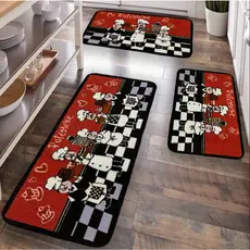 Kit 3 Tapetes Cozinha Ambientes Passadeira Antiderrapante Estampados 75x45 e 110x45 cm