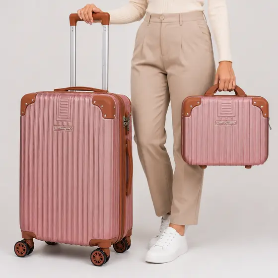 Kit Mala Viagem 8kg ou 10kg com Frasqueira Cadeado TSA Rodas 360° Ziper Expansível Resistente