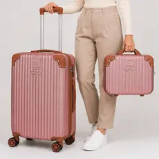 Kit Mala Viagem 8kg ou 10kg com Frasqueira Cadeado TSA Rodas 360° Ziper Expansível Resistente