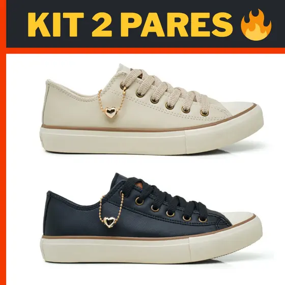 Kit 2 Pares Tênis Feminino White Star – Estilo, Conforto e Preço Especial | Produto Original