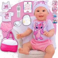 Bebê Reborn Boneca Realista Em Silicone Mazie Angel Com Bolsa Maternidade Pode Dar Banho Envio Imediato
