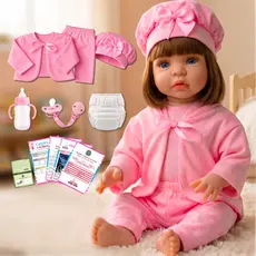 Boneca Bebê Reborn Realista 100% Siliconada Kit Bolsa Maternidade Pode Dar Banho Promoção