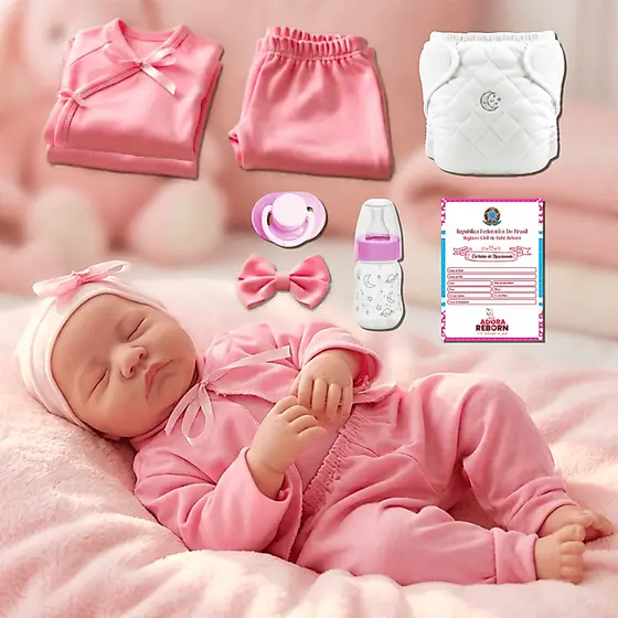 Bebê Boneca Reborn Livia Siliconada Realista Pode dar Banho em Promoção