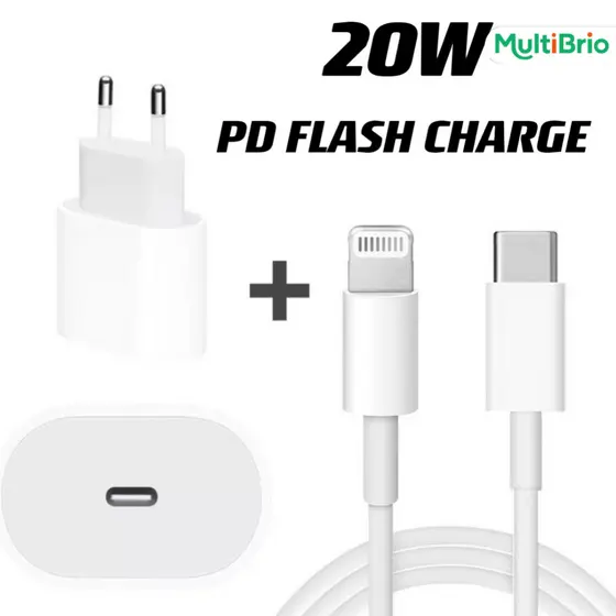 Carregador PD de 20 W compatível com cabo 1miPhone - todos os modelos