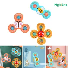 Kit 3 Brinquedo Sensorial Infantil - Ventosa Gira Spinner Estimulação Visual e Aprendizado